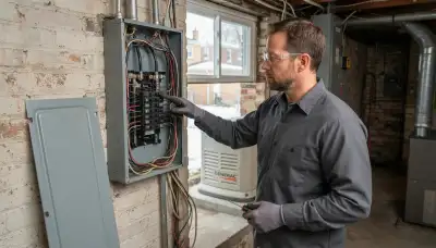 Chicago electrician tracing essential circuits in an open load center during a backup generator assessment