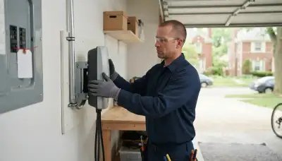 EV charger installation with dedicated circuit in Forest Park, IL home garage