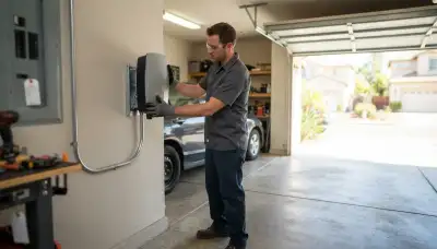 Wall-mounted EV charger installation with dedicated circuit in Riverside, IL