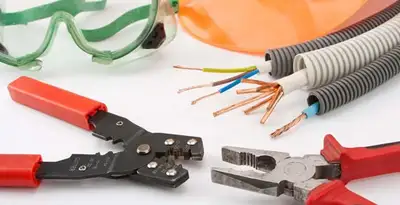 Electrical wiring repair with professional tools and safety equipment in Berwyn, IL