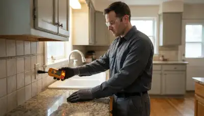 Chicago electrician tests kitchen outlets for GFCI protection near sink counters and exterior walls