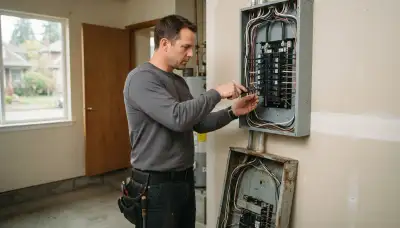 Electrician upgrading an older home's electrical panel in Broadview, IL