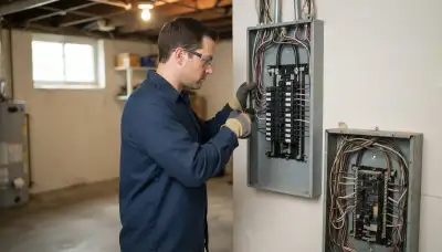 Electrician upgrading an older home's electrical panel to 200 amps in Evergreen Park, IL