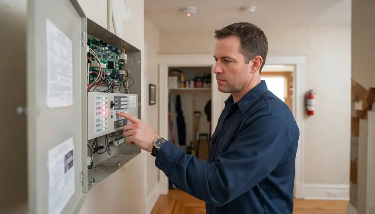 Chicago, IL electrician tests fire alarm panel zones and verifies detector responses during a system walkthrough